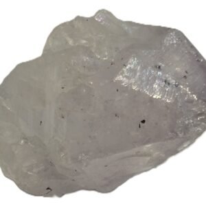 Angel aura quartz polished freeform point b sians emporium Polished angel aura quartz freeform point standing upright with natural striations and cut faceted termination on a plain background